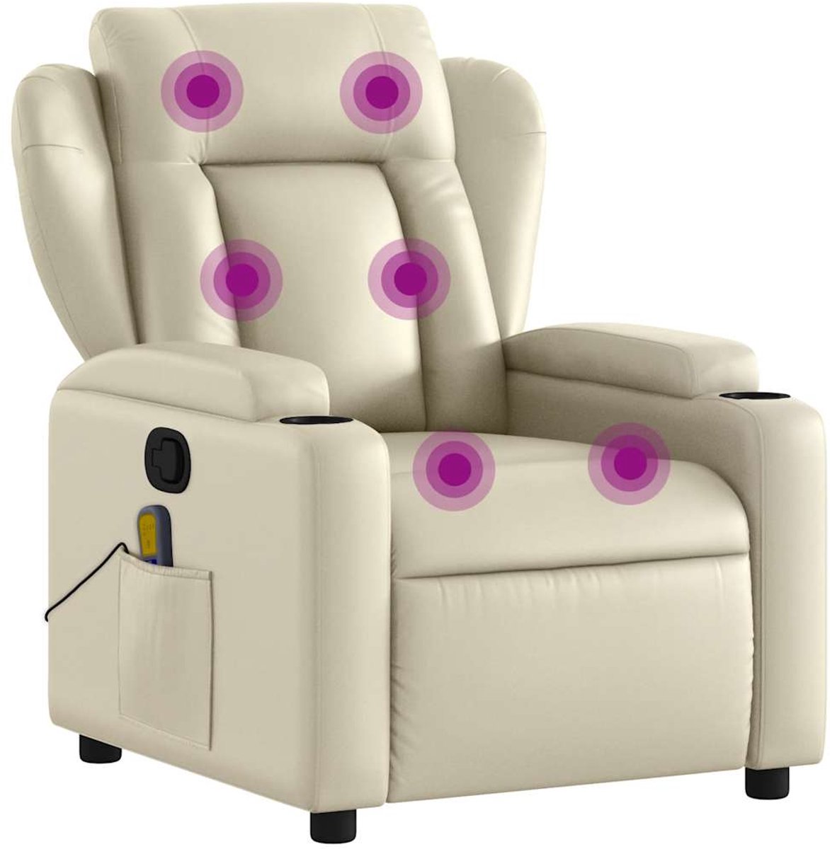 vidaXL Verstelbare Massagestoel Kunstleer Crème - vidaXL - €233,99