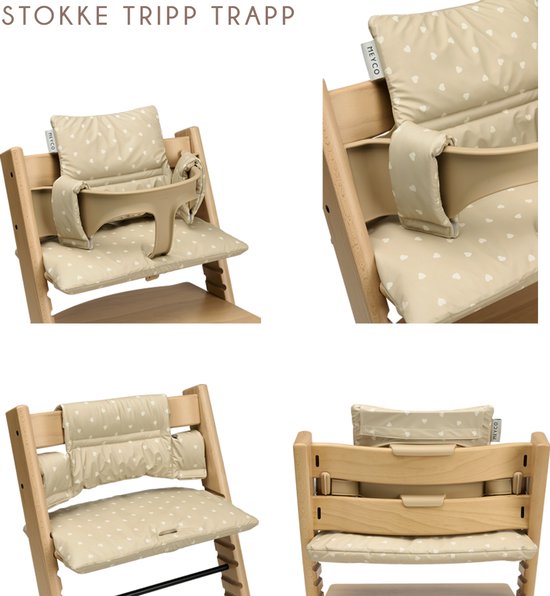 Meyco Baby Sweet Heart Stoelverkleiner Meegroei - Sand/Soft Sand van Meyco — afbeelding 2