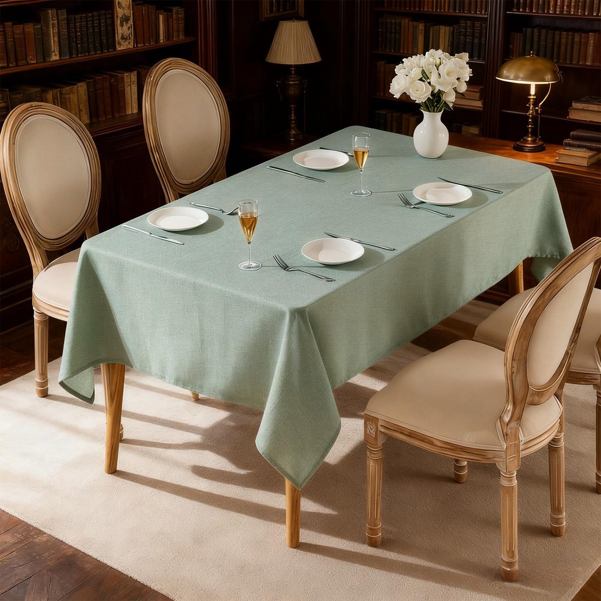 Unyqoos® en stijlvolle polyester tafelkleed met linnenlook voor elke gelegenheid