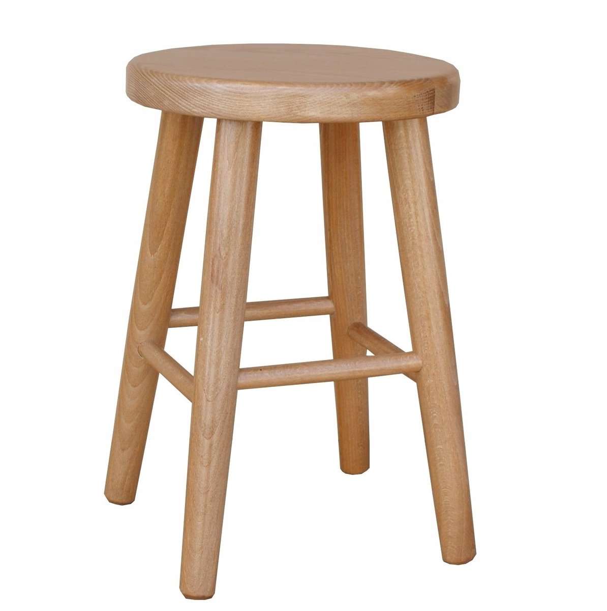 Massief Beukenhouten Keukentabouret - Olfkleurig, 46 cm Hoog