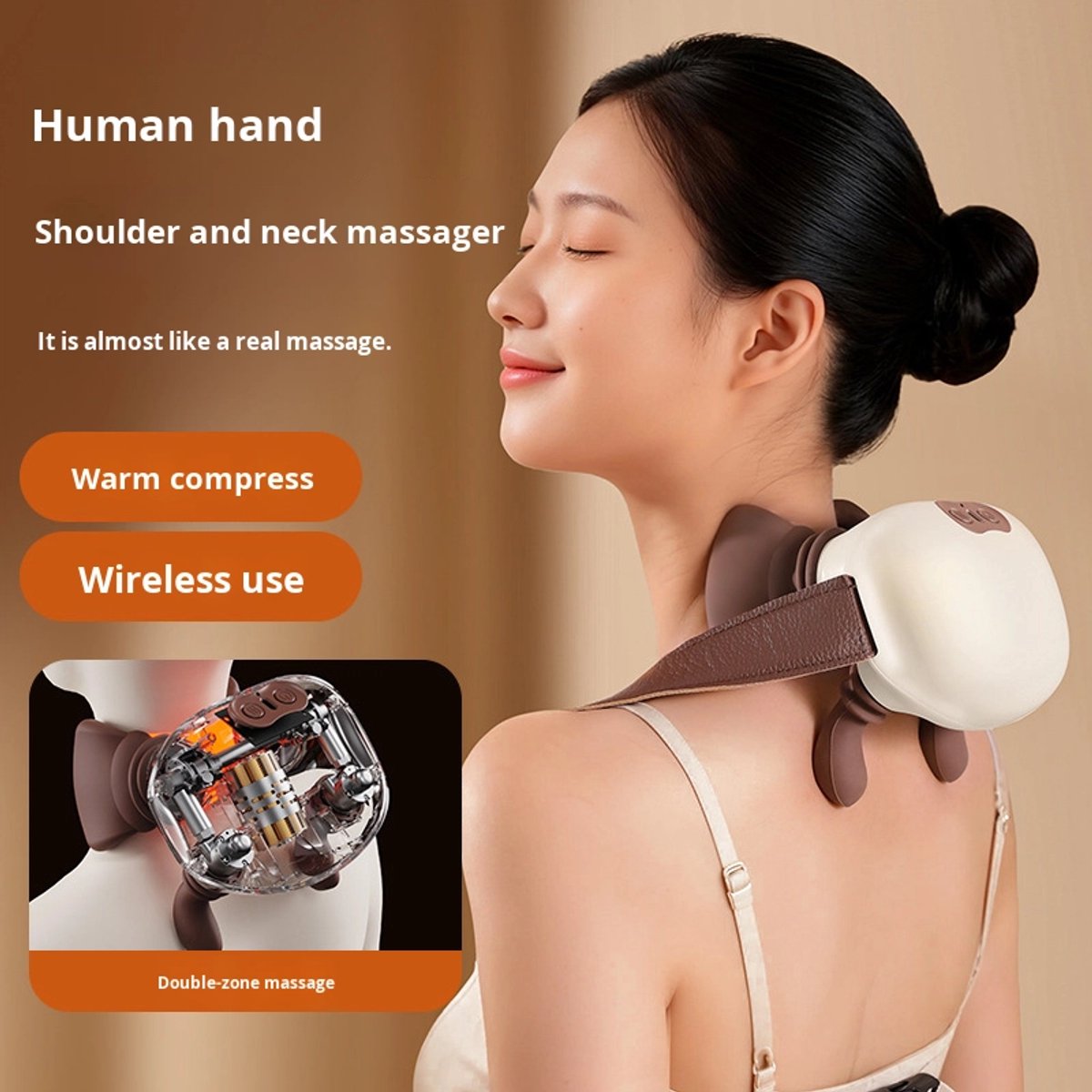 Jumalu Nekmassage Apparaat met Warmtefunctie Draadloos en - afbeelding 2