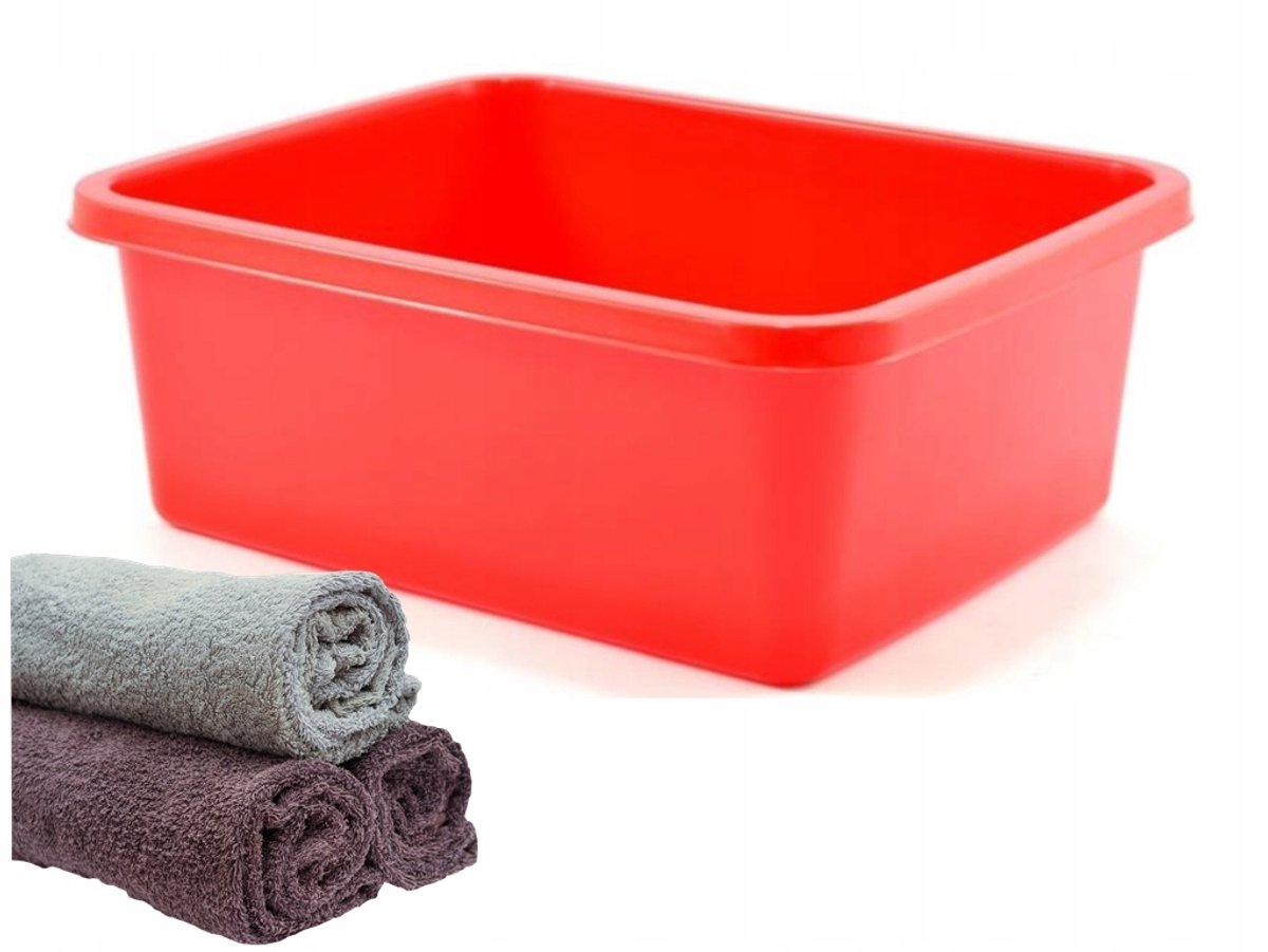 Bentom Rechthoekige Kom 8L - Rood - Duurzaam Kunststof
