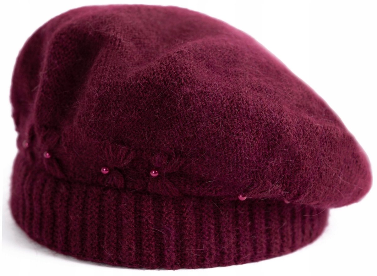 Dames Angora Baret Delas - Warm & Zacht - Bordo