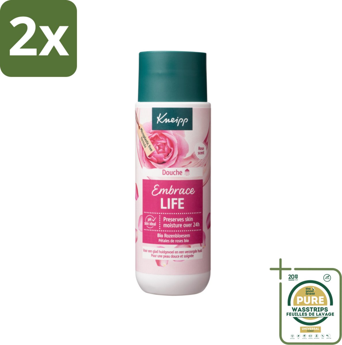 Kneipp - Douchegel - Embrace Life - 200 ml - Voordeelverpakking - 2 stuks - Hydraterend - Verzorgend