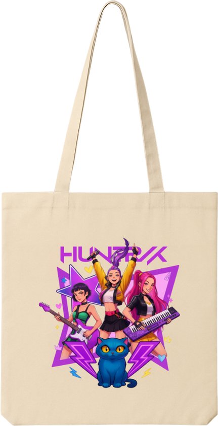 Demon Hunters - Saja Boys – Tote Bag – K-pop Shopper – Beige – Duurzaam Katoen - kpop - huntrx