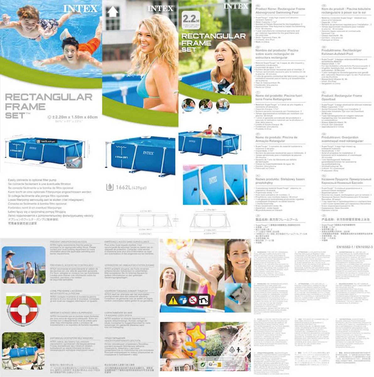 Intex Rechthoekig Opzetzwembad - 220 x 150 x 60 cm — afbeelding 11