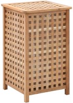 WENKO Oslo Wasmand van echt hout - in landelijke stijl, met afneembare waszak, 45 x 65 x 45 cm, wit