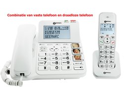 Vaste telefoon met 3 FOTO-TOETSEN + draadloze telefoon - geschikt voor Sslechthorenden - Combi 295