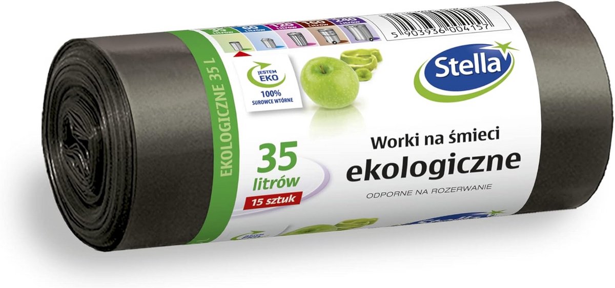 Stevige Zwarte Vuilniszakken 35 Liter - 15 Stuks - Afvalzakken voor Thuis en Kantoor