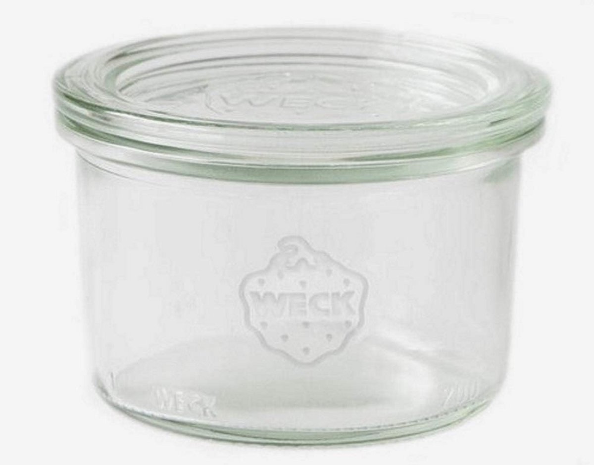 Set van 12 Weck Potten 200 ml voor Inmaken met Deksel, Ringen en Klemmen