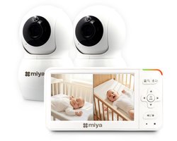 Miya M53 Babyfoon met 2 camera's - Op afstand bestuurbaar - 5 inch IPS scherm - Baby monitor