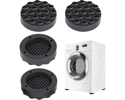 Set van 4 Vibro-isolerende Voetjes voor Wasmachine en Droger - Antislip Trillingsdempers (Zwart, 45 mm Binnenmaat)