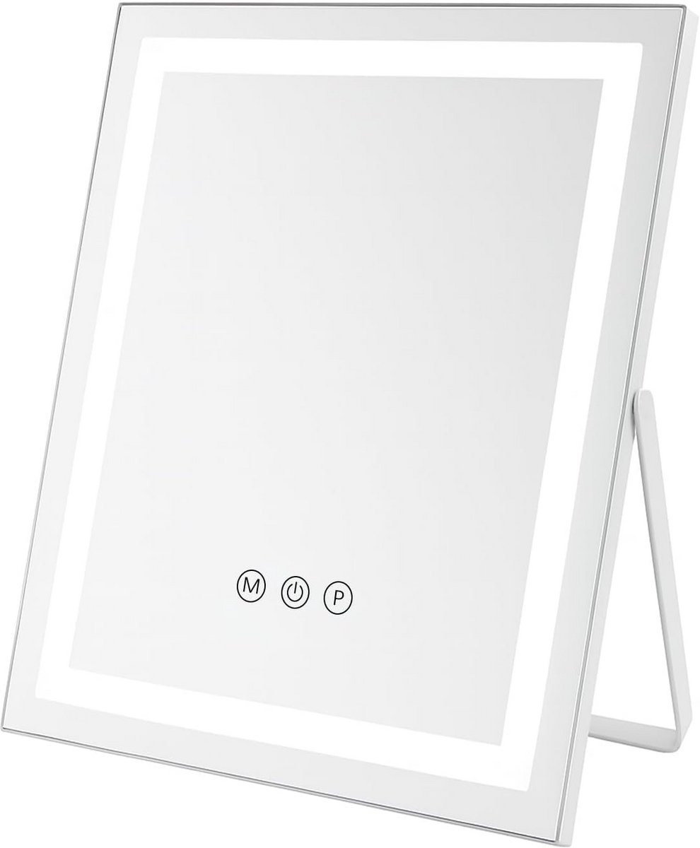 Vergrootspiegel LED Make-up Spiegel USB Oplaadbaar 3 Kleurtemperaturen Draaibaar
