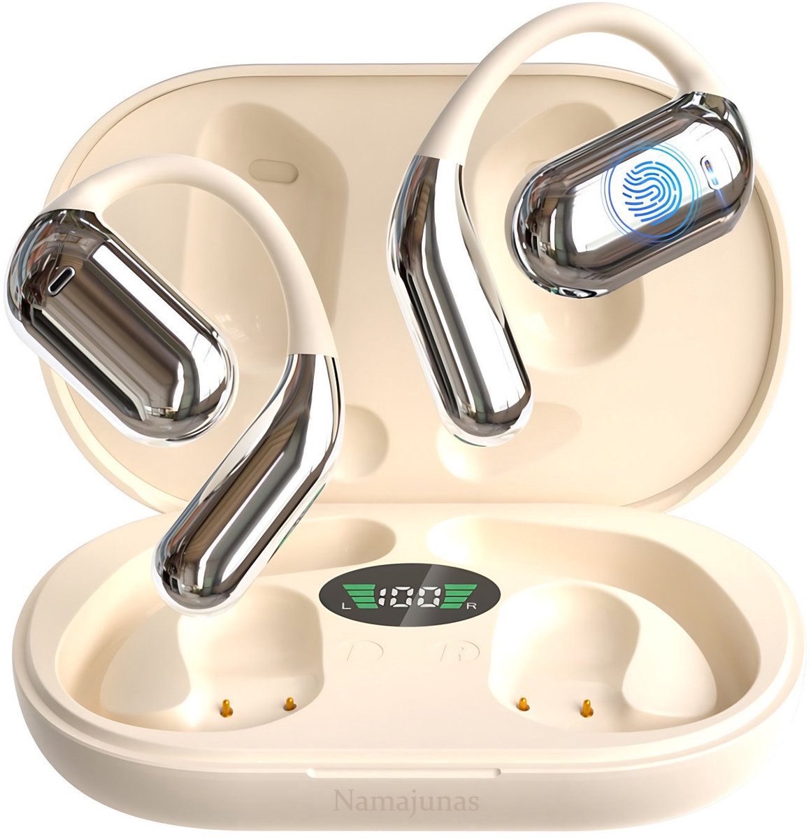 Namajunas - Draadloze Oordopjes - Bluetooth - Geschikt voor iOS & Android - Lange Batterijduur - Comfortabel Draagcomfort - Bone Conduction - Sporthoofdtelefoon - Open-ear - Met Microfoon - Touch - IPX7 Zweetbestendig - Voor Hardlopen, Fitness