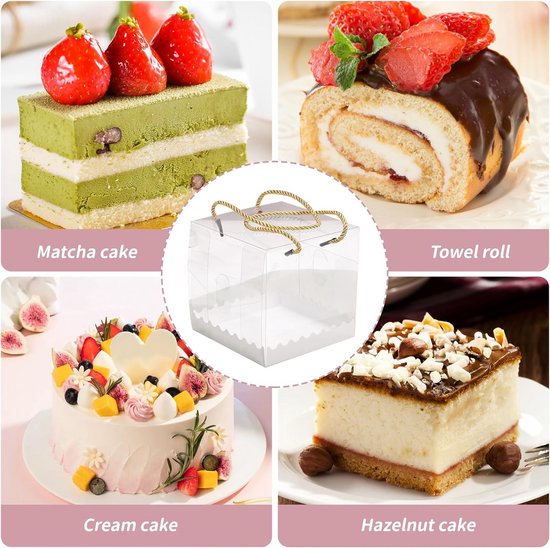 Mardatt 33 Stuks Transparante Cadeaudoosjes Met Lintenset - 5x5x5 Cm - Plastic Favorieten Dozen - Voor Feestjes En Kleine Geschenken
