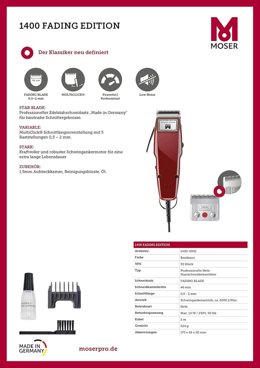 Professionele Tondeuse voor Heren - Nauwkeurig Faden & Knippen - Verstelbare Lengte 0.5-2mm