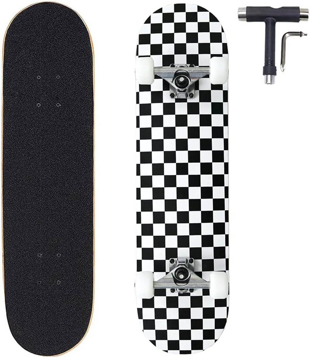 Compleet Skateboard 80×20 cm voor Beginners en Gevorderden 7 Lagen Varonen Hout