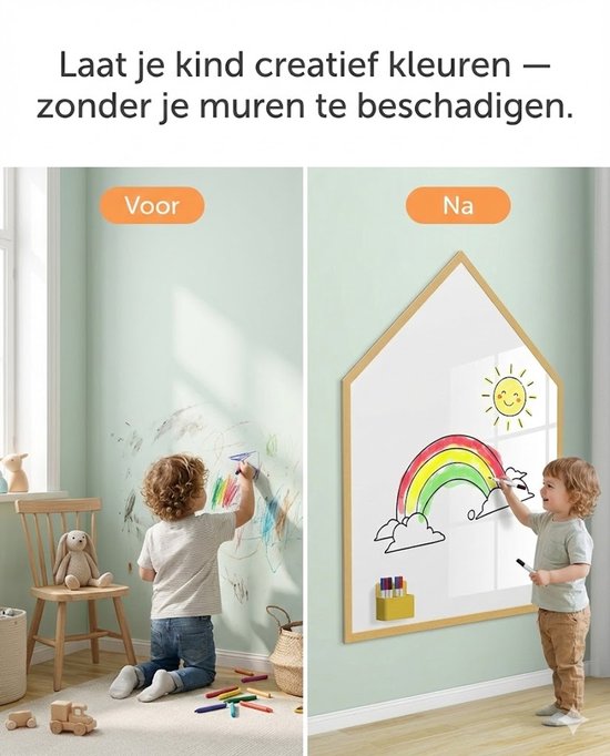 Autocollant Mural Magnétique pour Enfants – 50×60 cm Affiche de Jeu & d'Apprentissage Blanche – Tableau de Jeu Magnétique Réutilisable pour Chambre d'Enfant, École & Coin de Jeu