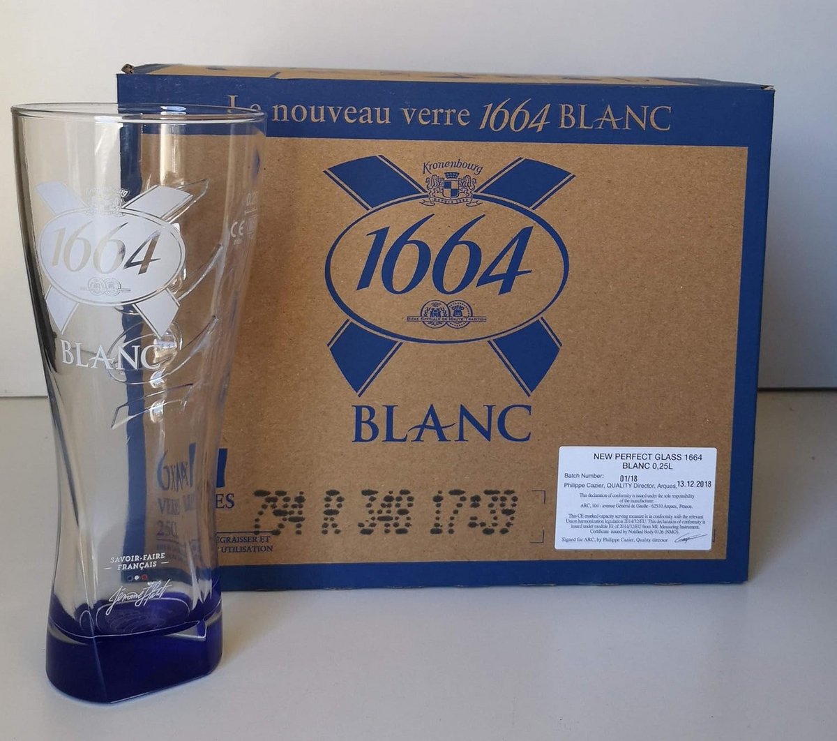 Set van 6 Bierglazen - Klassiek Wit Glas - 25 cl Inhoud