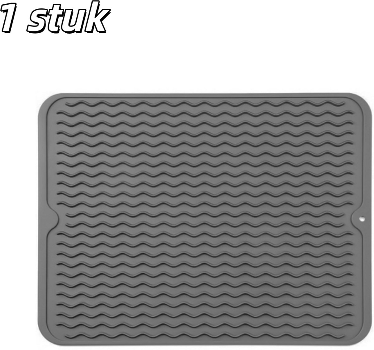 1 stuk - Afdruipmatten - Siliconen afdruipmat - Gemakkelijk schoon te maken - Milieuvriendelijk en hittebestendig - Geschikt voor keukenbladen of gootstenen, koelkasten of lades - 30 x 40 cm - Grijs
