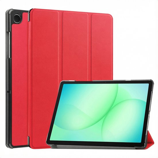 imoshion Étui Tablette - Convient pour Samsung Galaxy Tab A9 Plus / Galaxy Tab A11 Plus - Trifold Bookcase - Rouge