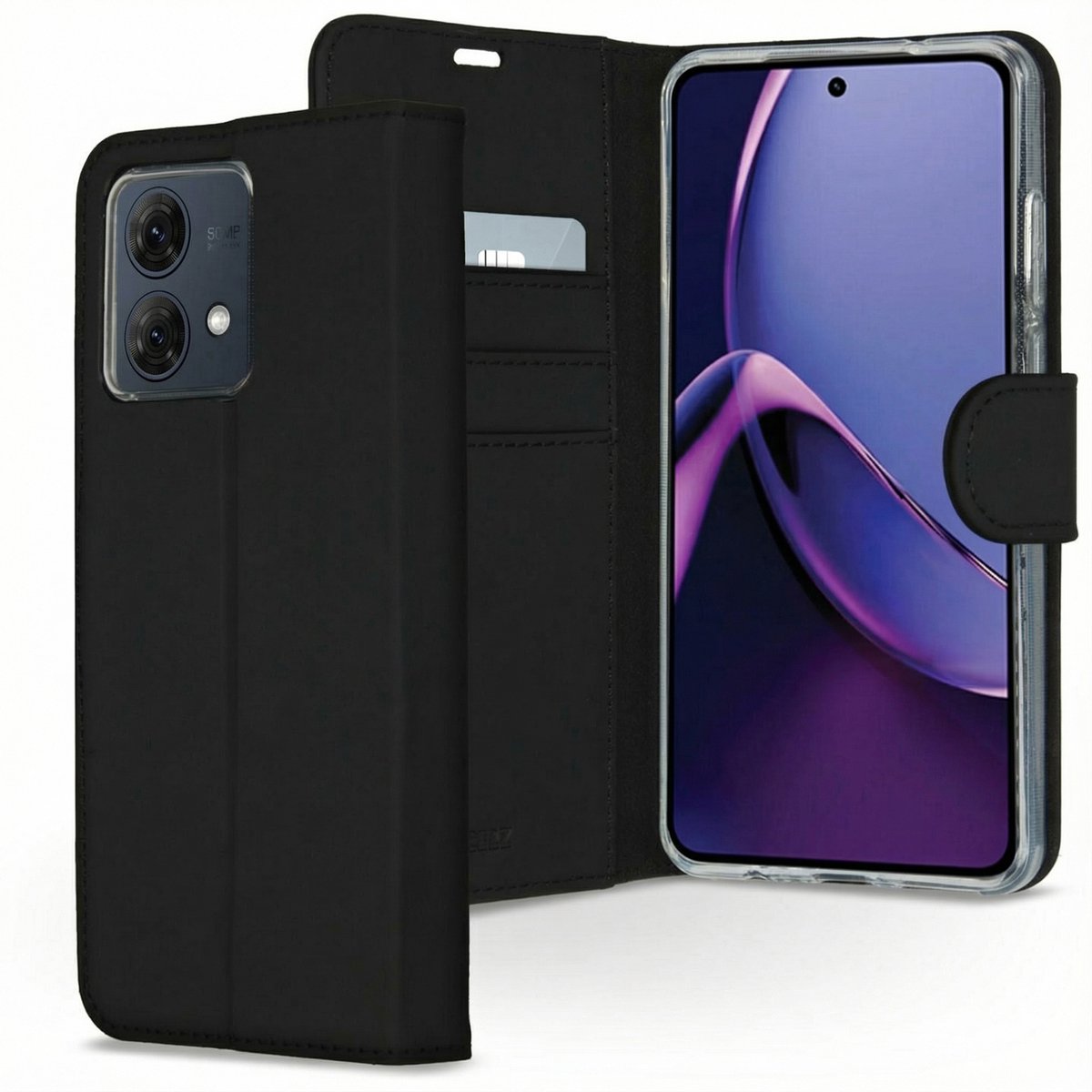 Accezz Hoesje Geschikt voor Motorola Moto G84 Hoesje Met Pasjeshouder - Accezz Wallet Softcase Bookcase - Zwart