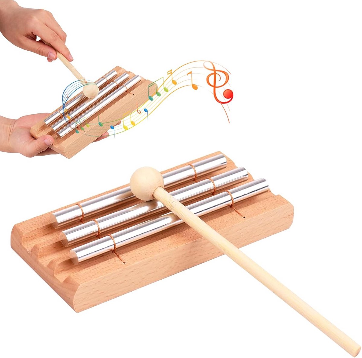 Energy Chime Geluidsstaven Set - 3 Staven Percussie-instrumenten Chime Hout