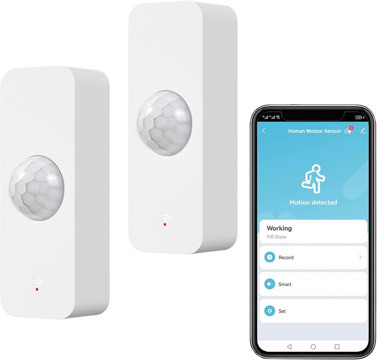 Draadloze ZigBee bewegingssensor voor slimme thuisbeveiliging - 6 meter bereik, 128° detectiehoek, app-gestuurd met meldingen en routines