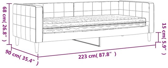 vidaXL-Canapé-lit-avec-matelas-80x200-cm-velours-jaune