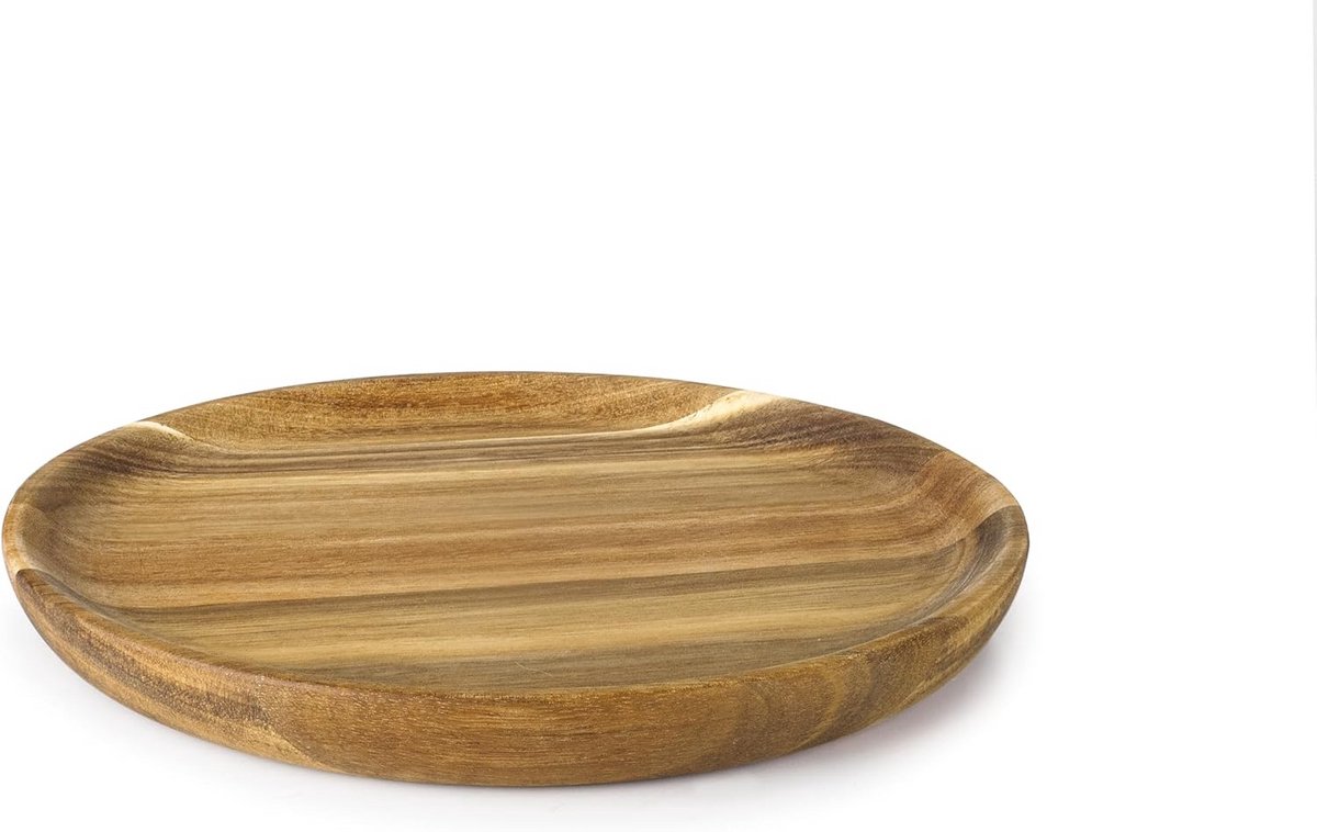 Acaciahouten bord 26 cm met oliecoating