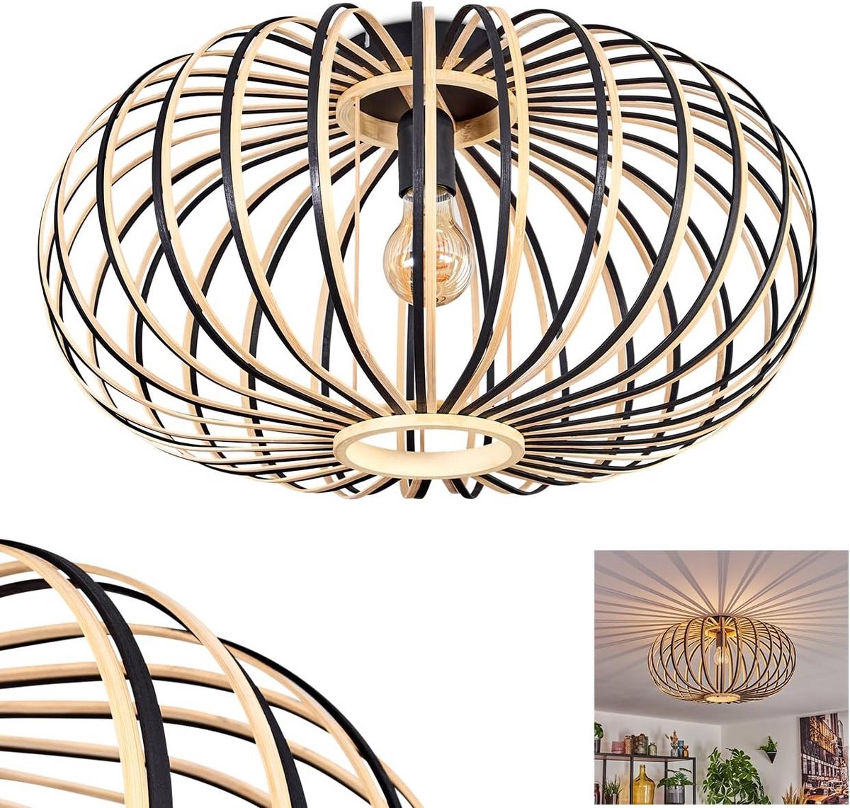 Plafondlamp zwart 1-pits