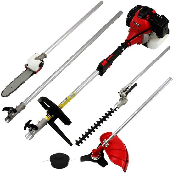 Draadloze Benzine Tuin Multitool 5-in-1 met Lange Steel: Heggenschaar, Kettingzaag, Strimmer — afbeelding 2