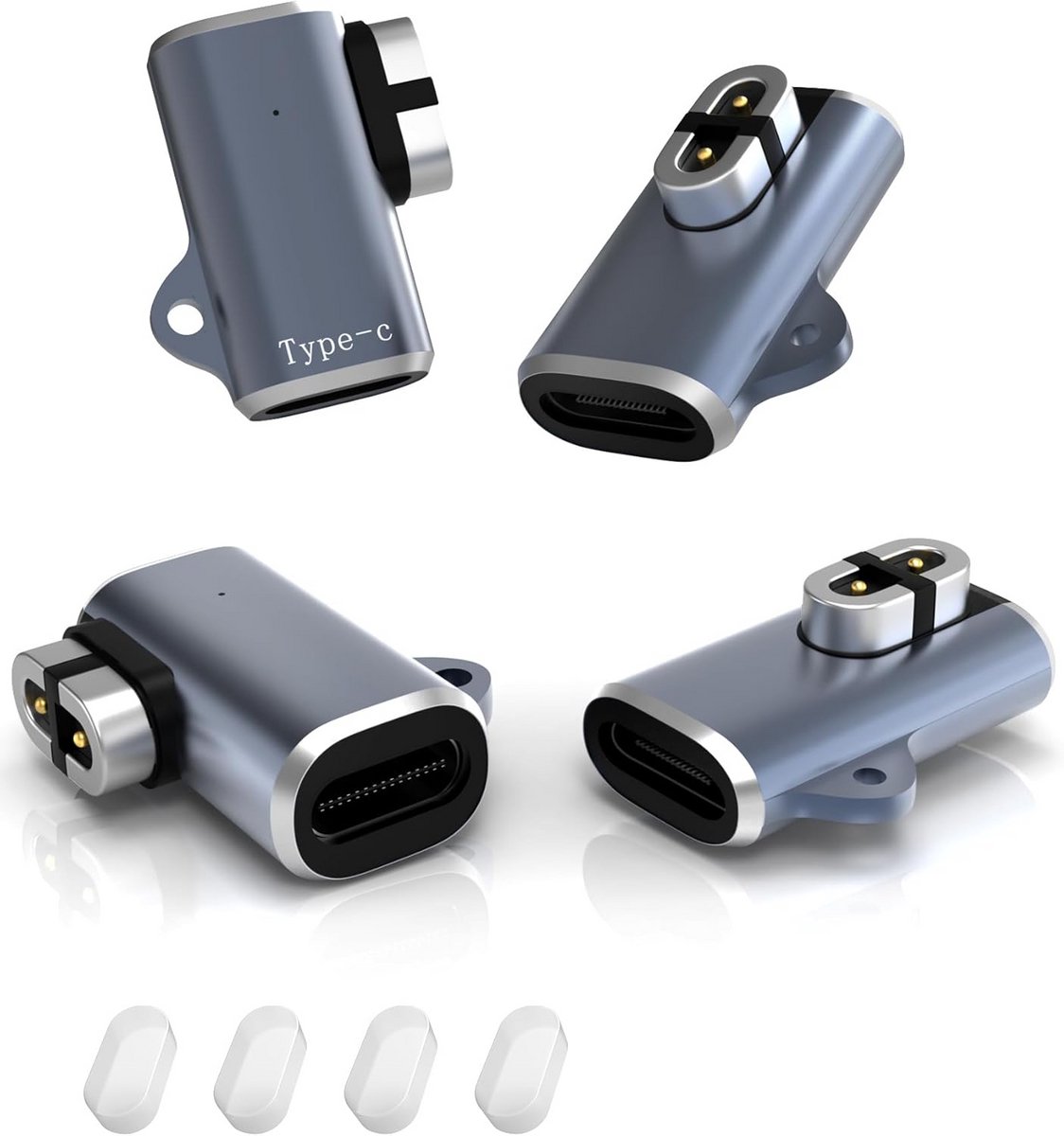 4x USB C Magnetische Oplaadadapter voor Hoofdtelefoon