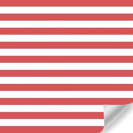Rouleau de papier cadeau – Rayures Rouge/Blanc – 50 cm x 100 m – Papier d'emballage classique rayé – 60 grammes – Durable & Recyclable – Pour cadeaux, magasins & jours de fête