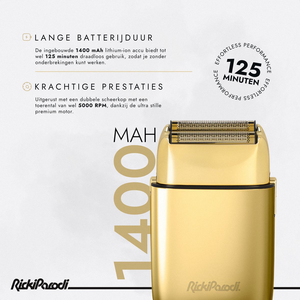 RickiParodi ProXshaver Gold Draadloos Scheerapparaat voor - afbeelding 3