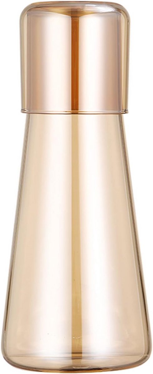 Glazen waterkan met glas 850 ml - Tumbler set met deksel voor bij het bed of toilet