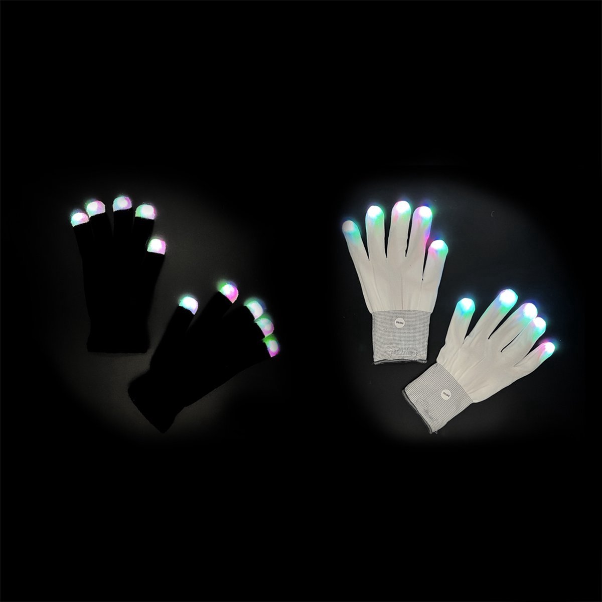 Lichtgevende Handschoenen Setje - Zwart & Wit