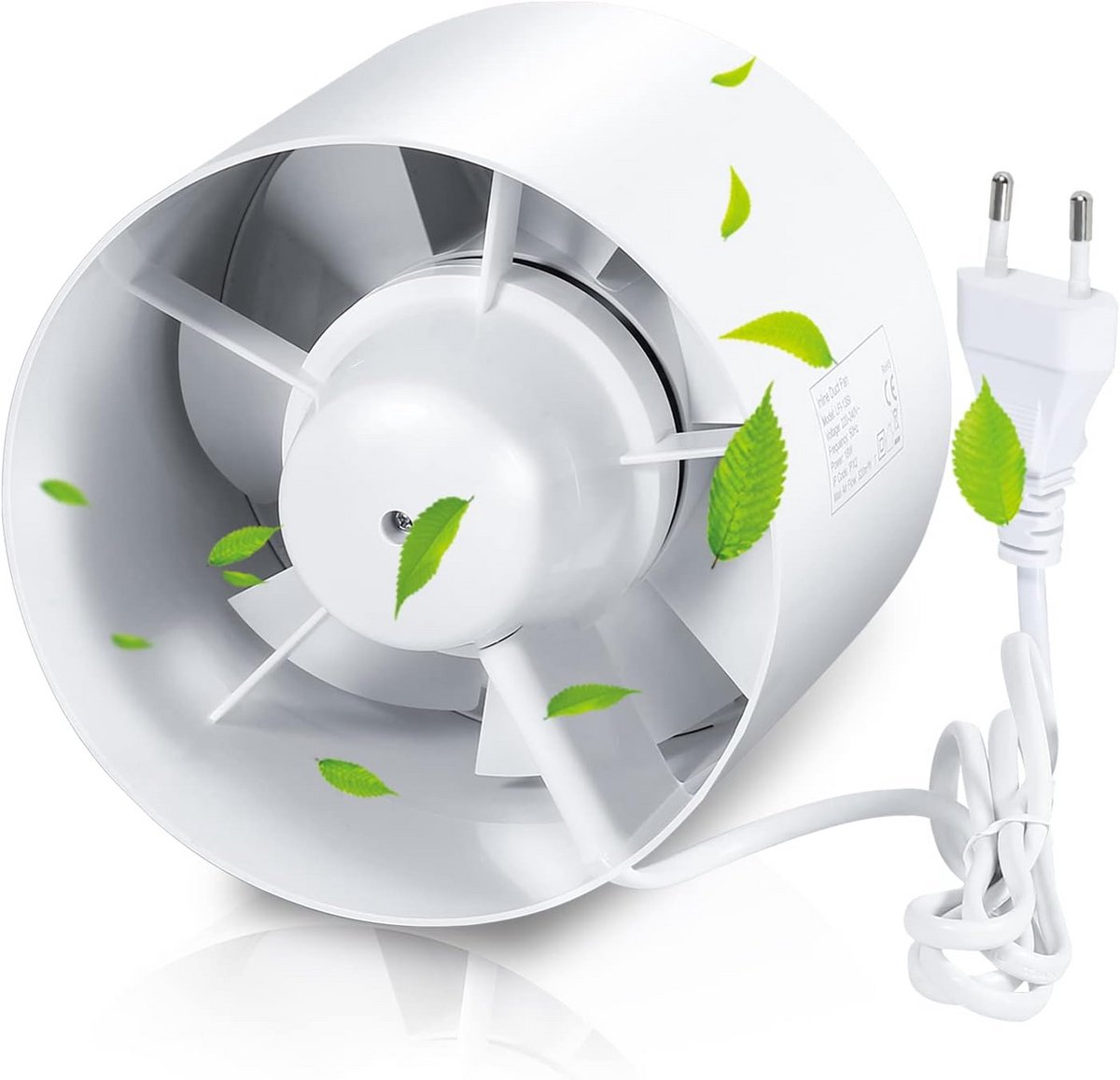 Buisventilator - Afvoerventilator kanaal - Lucht circuleren - Met terugslagklep - 150 mm -