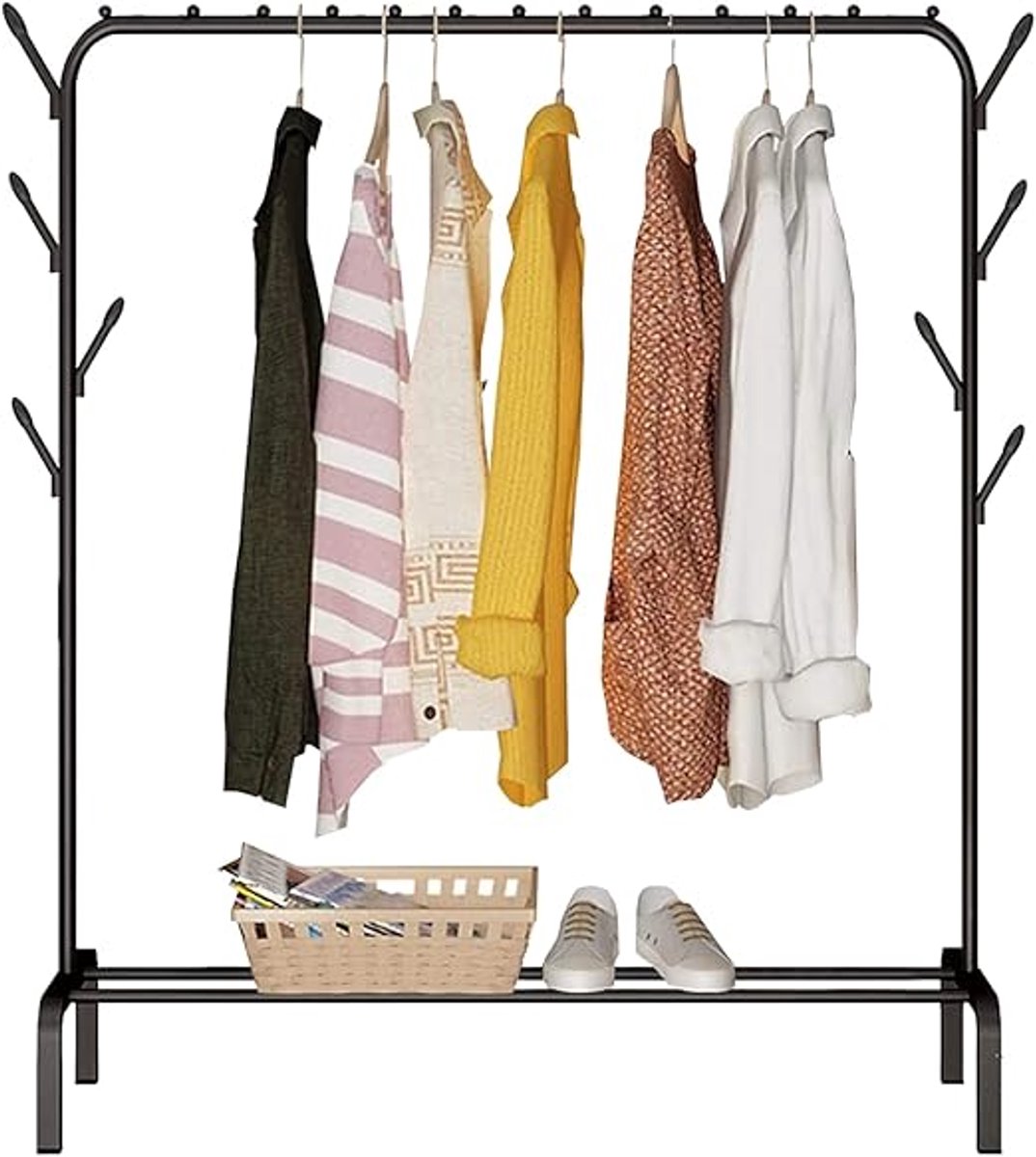 Kledingrek, clothes rack, coat rack, 118X148X39 cm, (Zwart)