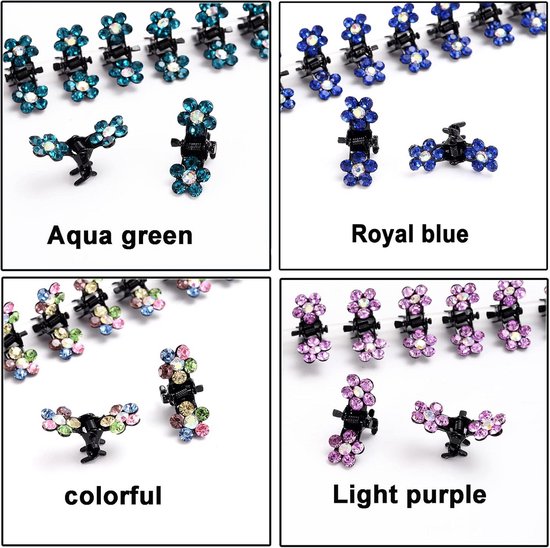 36 Stuks Mini Strass Haarspeldjes Bloemen Kristal Haaraccessoires voor ...