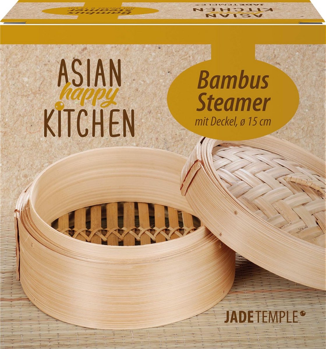 Bamboe Stomer met Deksel - Authentiek Aziatisch Stoommandje voor Groenten en Dim Sum