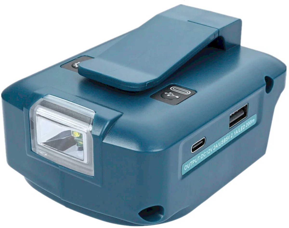 GAA Batterij USB-adapter oplaadconverter, geschikt voor Bosch PRO (Blauw) met LED licht