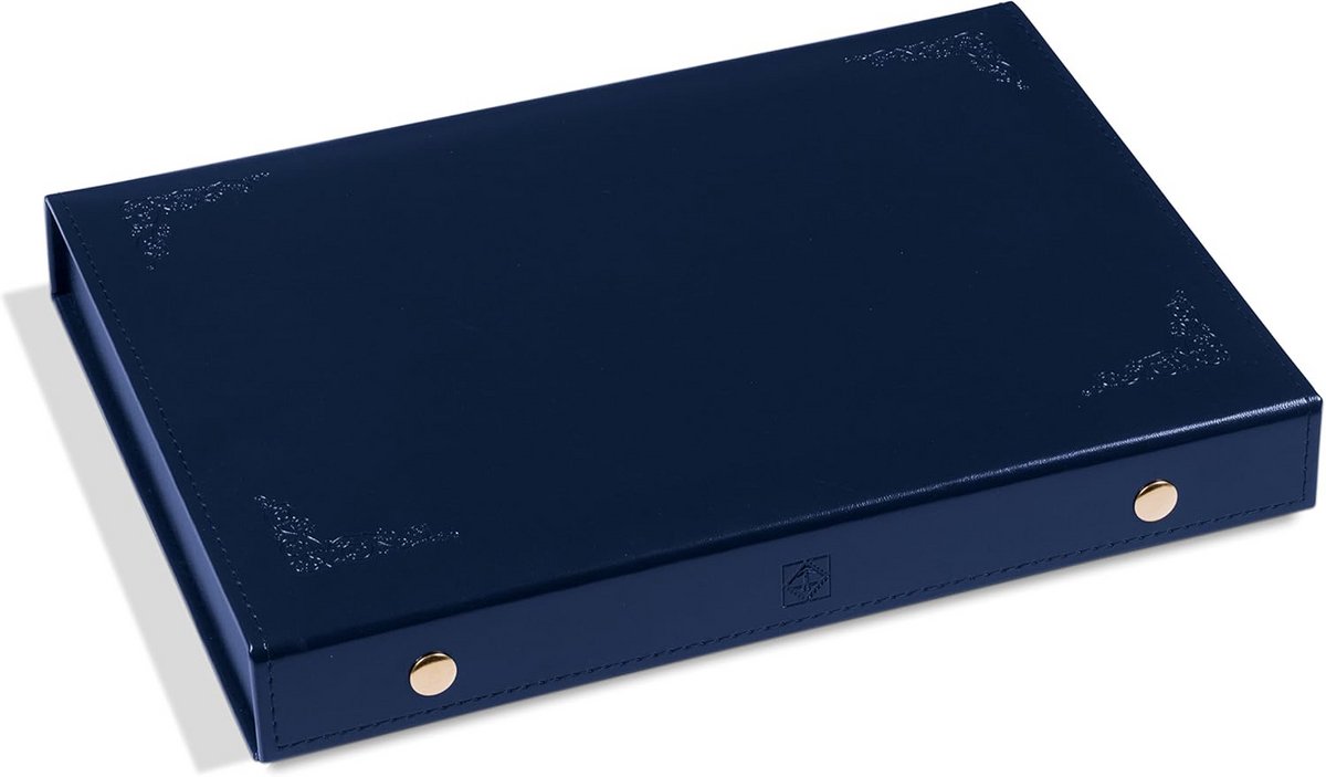 Presentatiecassette voor munten met 4 lades, blauw
