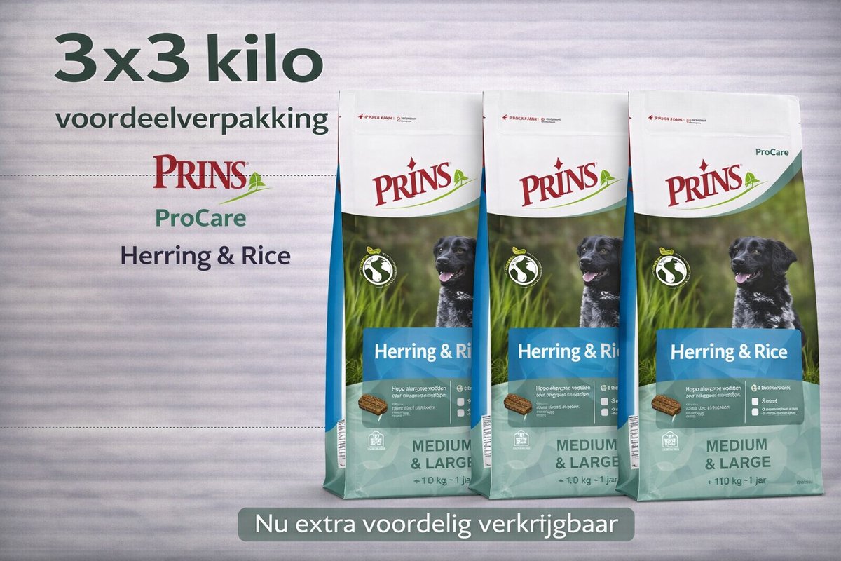 Prins ProCare Herring & Rice - 3x 3kg Voordeelverpakking