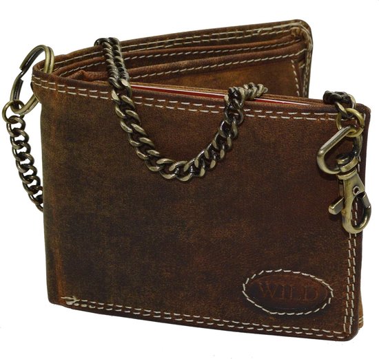 Berliner Bags Vintage Kartenetui Karl, Kreditkartenetui aus Leder, Slim Portemonnaie mit TÜV-geprüfter RFID-Schutz und ID-Sichtfenster, für Herren - Braun