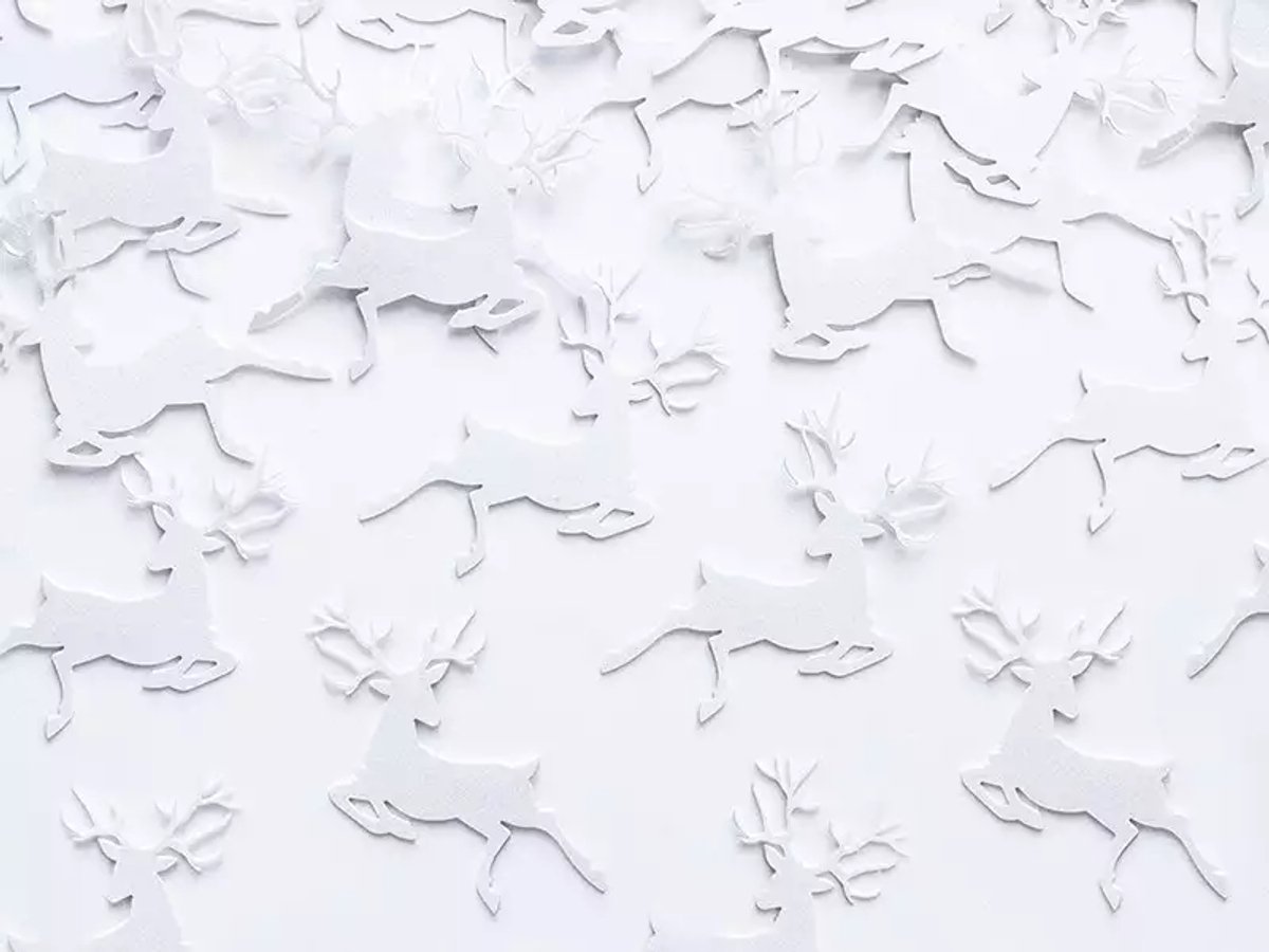 20 Rendier confetti Rudolf White