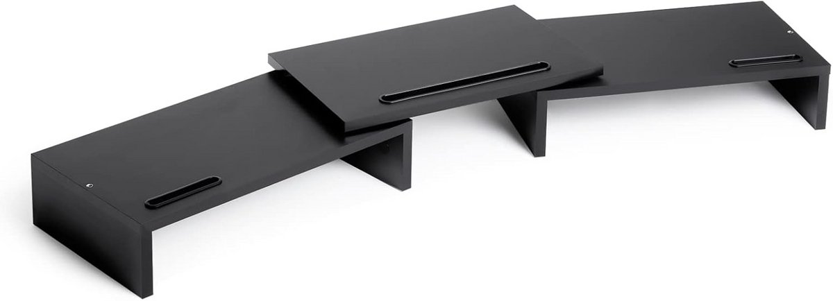 Verstelbare Houten Monitorverhoger met Organizer & Kabelbeheer