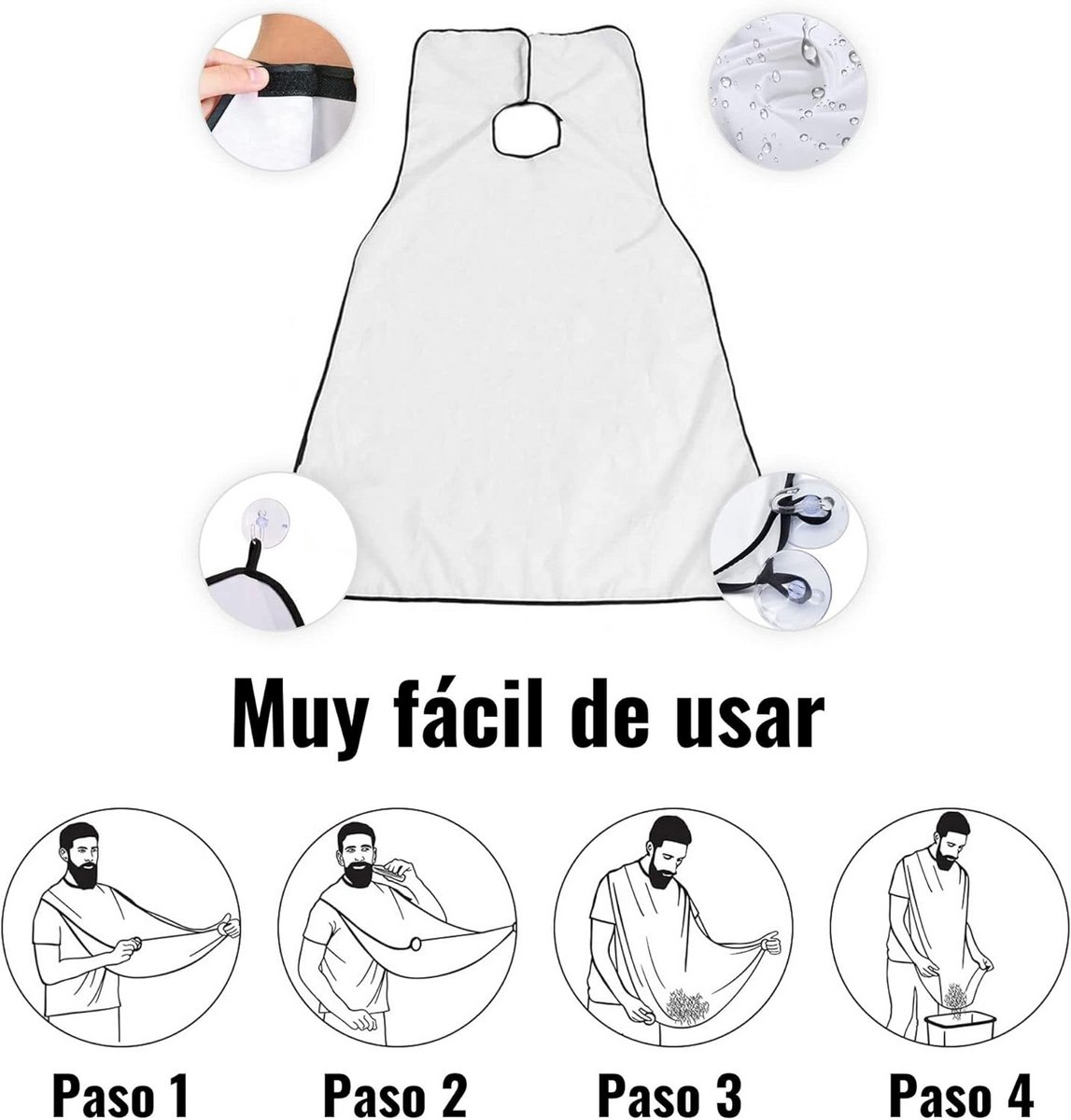 Scheer Schort Heren - Baard Knippen & Trimmer Cape voor Thuis & Kapper