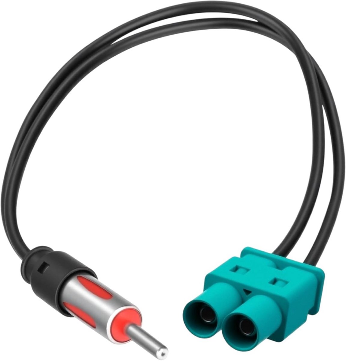 Dubbele Fakra naar DIN Antenne Adapter met Versterker voor Originele Autoradio-systemen (30cm)