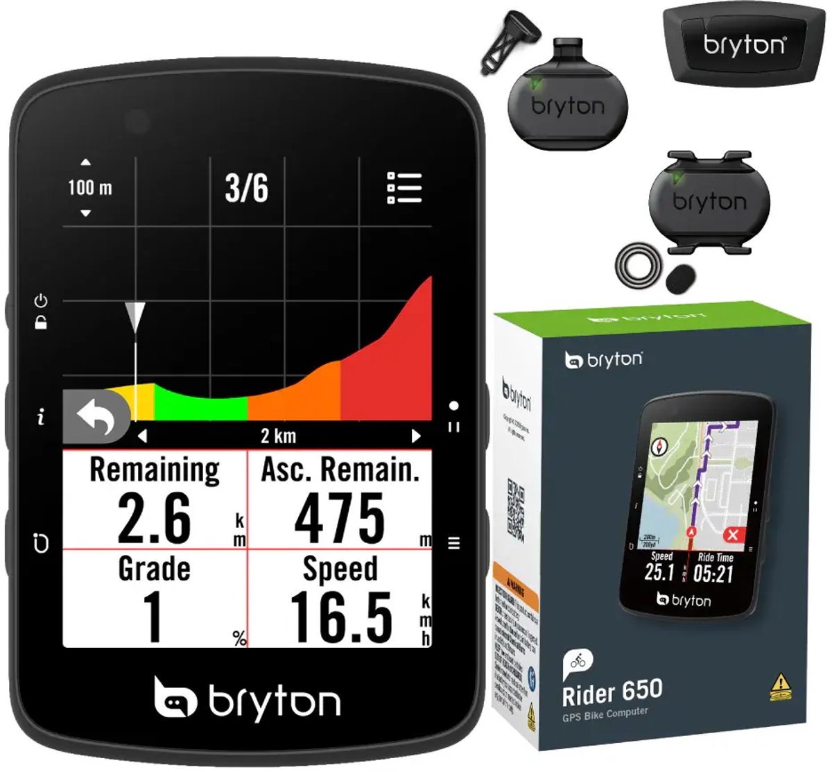 Bryton Rider 650 T GPS Fietscomputer Bundel